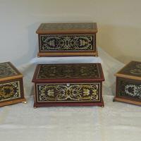 Karen, Charlotte, Martha and Mattie - four Boulle style marquetry boxes - Project by Madburg