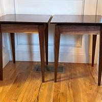 Floating top walnut end tables