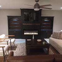 Built-in Entertainment Center with Bookshelves 