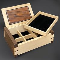 Jewelry Box with hand cut dovetails and wood hinge