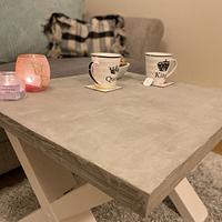 Concrete veneer coffee table 