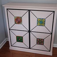 Sewing Supplies Cabinet with Inlaid Metal Tile Accents - Project by Ron Stewart