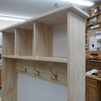 Entry way coat and shoe tree cabinet