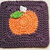 How To Crochet Pumpkin Square - Project by rajiscrafthobby