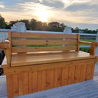 Outdoor Dock Bench with Storage - Project by HooverBuilds