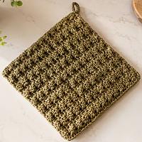 Easy Textured Farmhouse Crochet Trivet Pattern  - Project by rajiscrafthobby