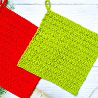 Christmas Holiday Crochet Square Potholder - Project by rajiscrafthobby