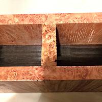 Maple wood burl divided keepsake box