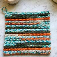 The Harvest Stripe Crochet Potholder - Project by rajiscrafthobby