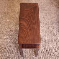 Tiny Walnut and Steel Side Table