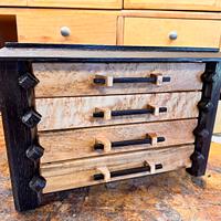 Pagoda Style Jewelry Boxes in Wenge, Padauk and Birdseye Maple