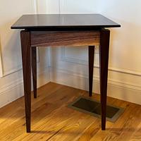 Floating top walnut end tables