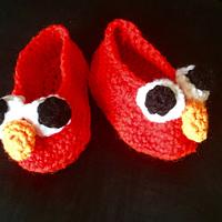 Elmo Baby Bootees  - Project by Rebecca Taylor