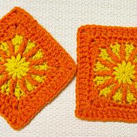 How To Make A Easy Sunshine Crochet Square Block - Project by rajiscrafthobby