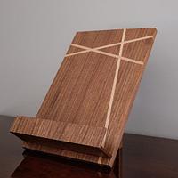 Dual-position Walnut and Maple Cookbook Stand (and Matching Napkin Holder)