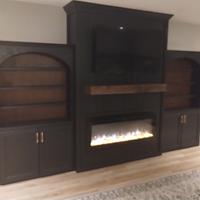 Built-in Entertainment Center with Bookshelves 