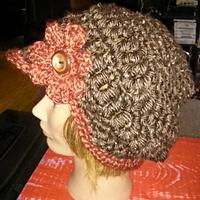 Freestyle brown and rust slouchy newsboy hat