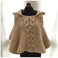 Milena Twist Cable Hooded Poncho