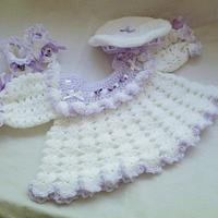Beautiful angel top cheeky trimmed beret and cute frilled shoes - Project by Catherine 