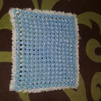 Blue and White PomPom Blanket  - Project by CherylJackson