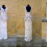 Crochet Wedding Dress, White Lace Dress, Bridal Crochet Dress, Boho Chic Dress