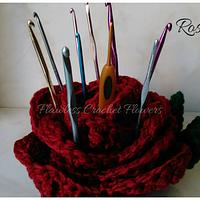 Crochet Flower Needle Holder