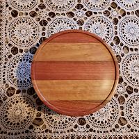 PLATTER MADE FROM STRIPS OF VERY OLD HARD WOOD - Project by CLIFF OLSEN