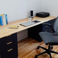 Solid Wood Cabinet Desk