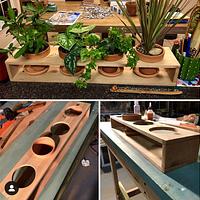 Mini-planter crafted time hold 3-7 Pots. Made with cedar so it can be used outdoors. - Project by DoubleC
