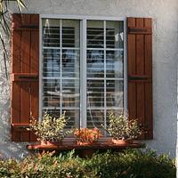 shutters and plant shelves