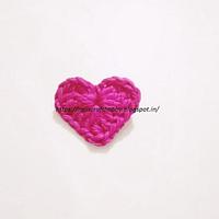 Small Crochet Heart Applique - Project by rajiscrafthobby