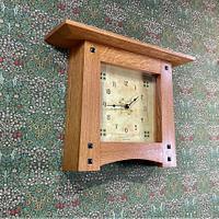 Arts And Crafts Style Clock With Greene And Greene Ebony Plugs