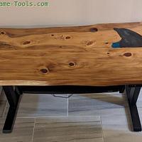Cypress live edge  adjustable desk - Project by swirt