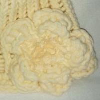 Cream baby girl hat