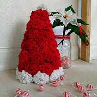 Chrysanthemum Flower Santa Hat plus Chrysanthemum Candy Bowl - Project by Flawless Crochet Flowers