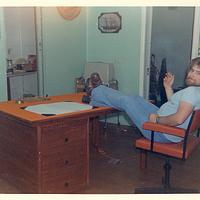 Office desk out of pine.  