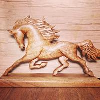 Horse sculpture made of walnut wood - Project by siavash_abdoli_wood
