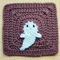 Boo The Crochet Ghost Solid Granny Square - Project by rajiscrafthobby