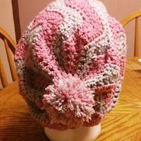 Crocheted Chevron Slouch Hat