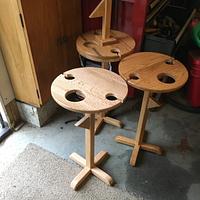 Solid Oak and Mahogany  Wine Tables