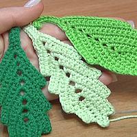 How to Crochet Leaf.Video Tutorial - Project by ElenaRugalStudio