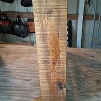 Pallet Wood Hand Carved Fishing Rod Rack