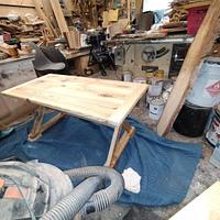 125 year old pine tree coffee table.