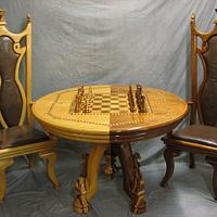 Chess Table, Chairs & Pieces - Project by Dennis Zongker 
