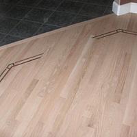 Hardwood floor inlays - Walnut in Oak - Project by Steve Rasmussen