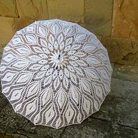 Wedding Umbrella, White Lace Parasol, Crochet Wedding Accessories,  Umbrella Sunshade Parasol - Project by etelina