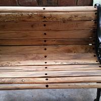 Restored antique bench with spalted pecan