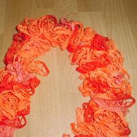 Crochet shawl from ruffle yarn