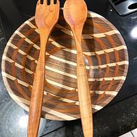 Salad Bowl and Serving Tongs - Project by Lazyman