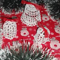 Crochet Silver Bells, Christmas Bells Decoration, Crochet Home Decor, Crochet Table Decoration